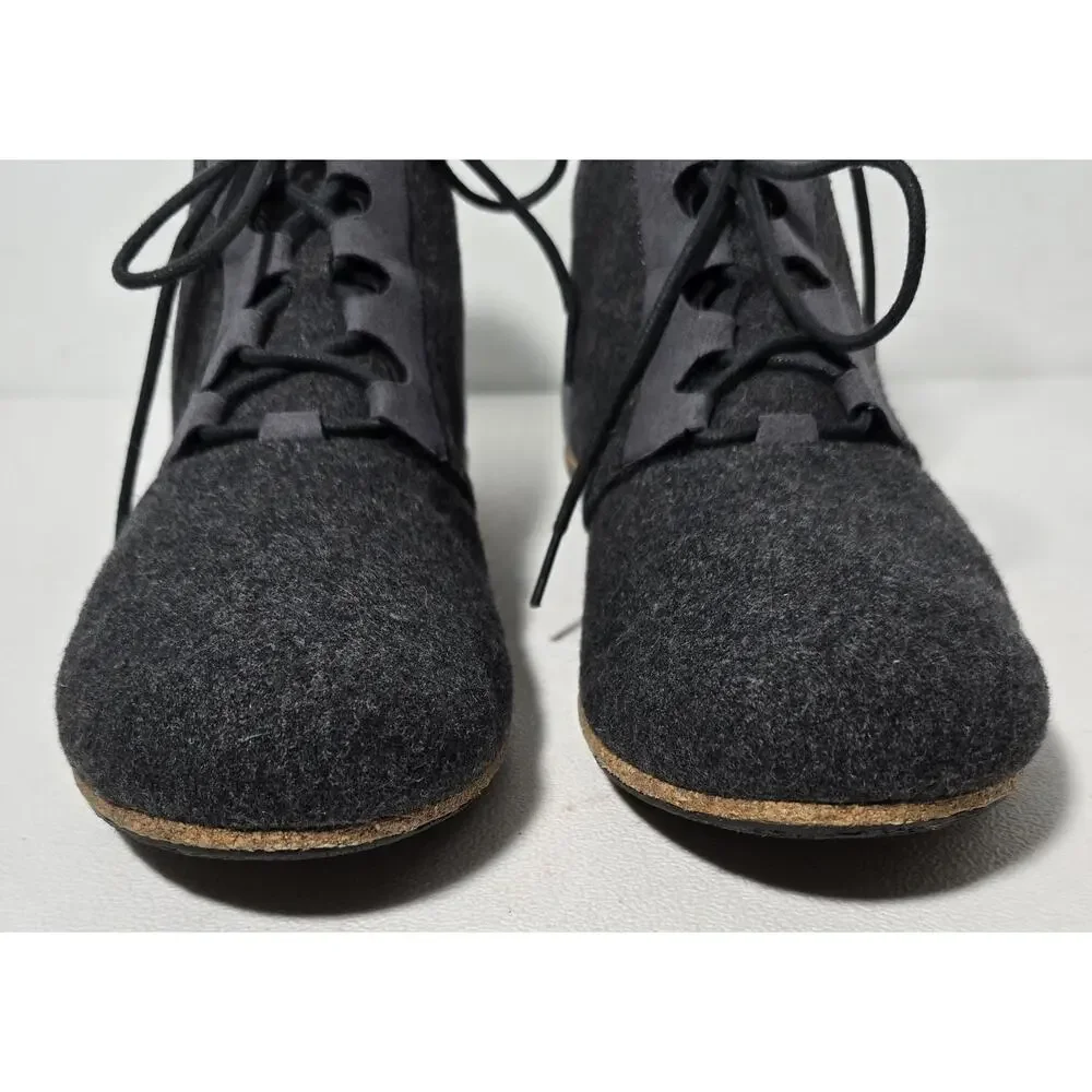 Sole District by ReCork Tour Ankle Low Boots Gray Wool Lace  display picture 1